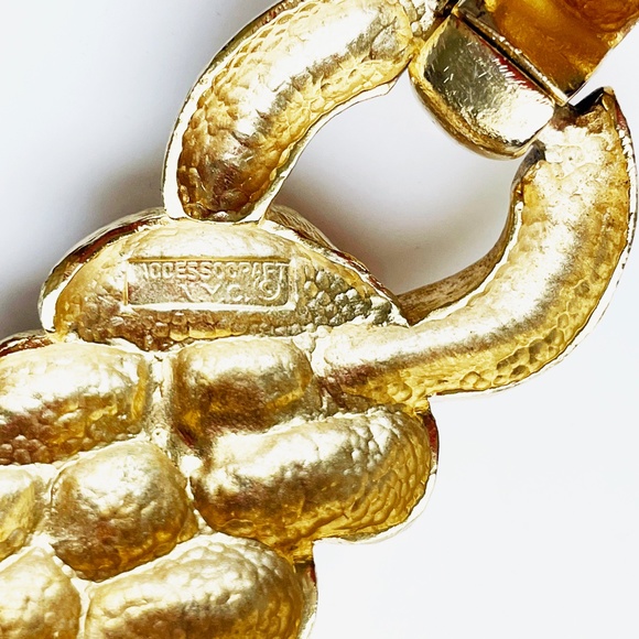 Accessocraft NYC Belt Buckle Large Gold Metal Braid 8in Long Vintage 80s - Picture 7 of 7